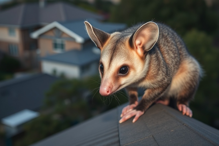 Possum in Castle Hill residential area